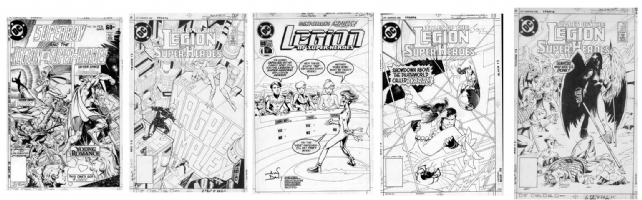 Legion of Superheroes - #219 MIKE GRELL, #320 DANJURGENS, #88 ALAN DAVIS, #344 KEVIN NOWLAN